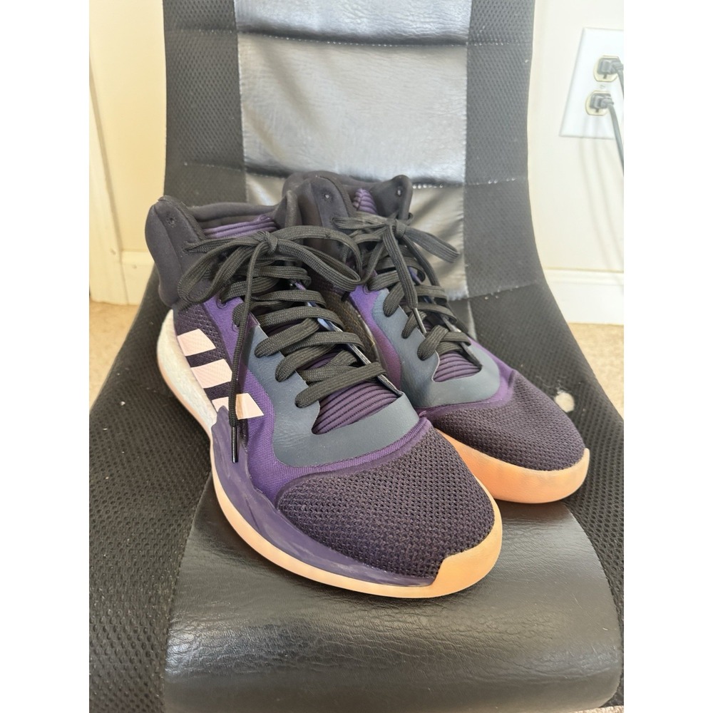 Adidas Marquee Boost high-top Sneakers Size 12 Black Purple Athletic Shoes